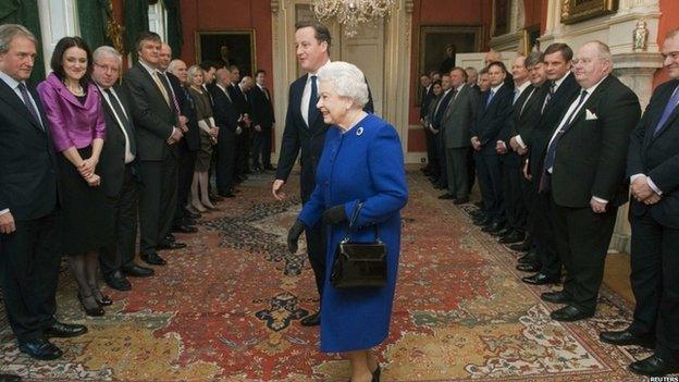 The Queen meets the UK cabinet in Downing Street