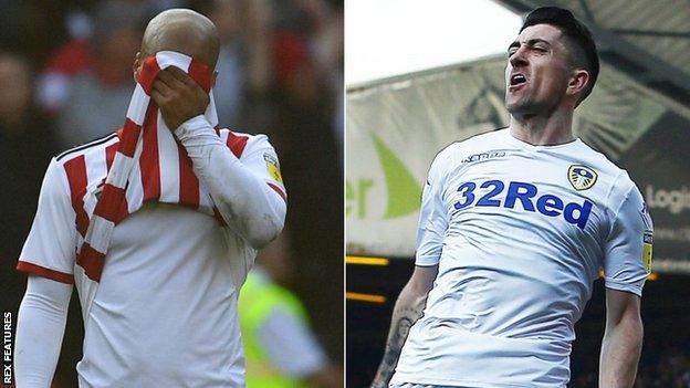 Sheffield United's David McGoldrick and Leeds United's Pablo Hernandez display the conflicting emotions in Yorkshire