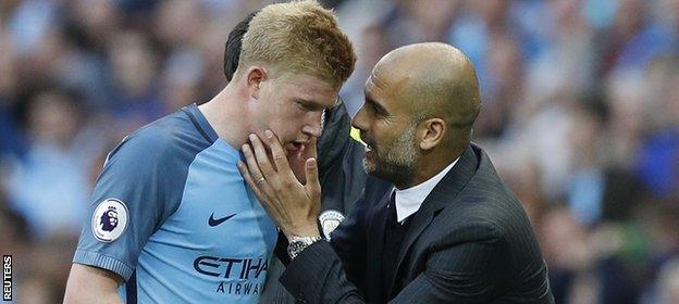 Pep Guardiola and Kevin de Bruyne