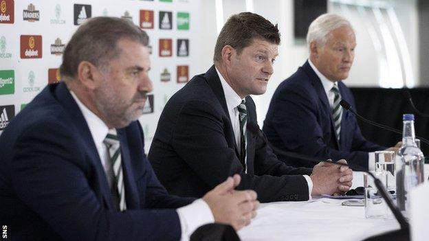 Ange Postecoglou, Dominic McKay and Ian Bankier