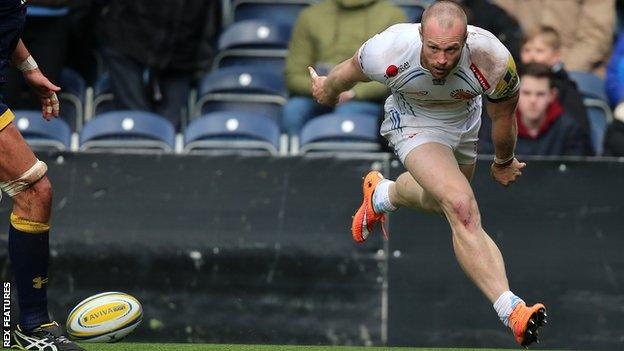 James Short scores his second try