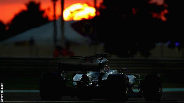 Mercedes F1 driver Lewis Hamilton in action at the Abu Dhabi Grand Prix