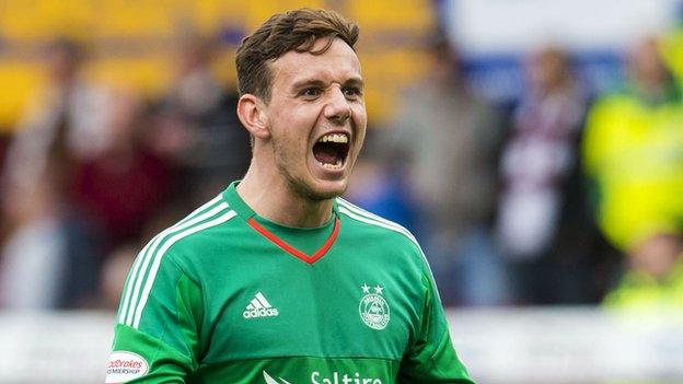 Danny Ward in action for Aberdeen