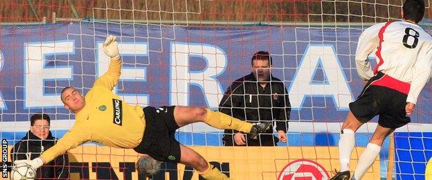 Artur Boruc kept out a penalty from Stephen O'Donnell