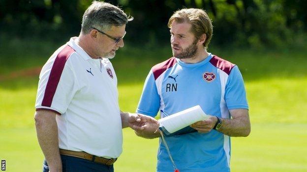 Hearts' director of football Craig Levein and head coach Robbie Neilson