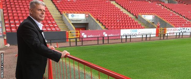 Dave Cormack, Aberdeen major shareholder, at Pittodrie