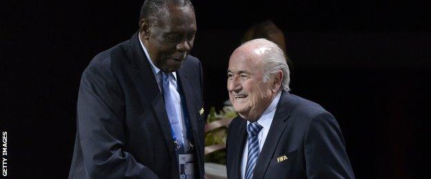 Issa Hayatou and Sepp Blatter