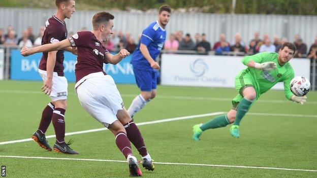 Steven MacLean scores for Heart of Midlothian against Cove Rangers