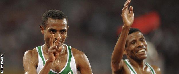 Kenenisa Bekele and Haile Gebrselassie