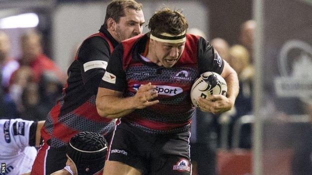 Hamish Watson on the charge for Edinburgh