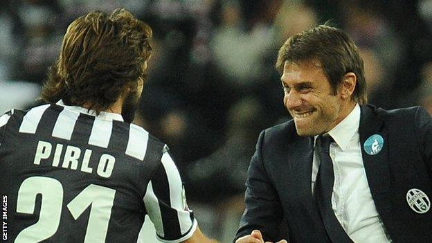 Andrea Pirlo and Antonio Conte