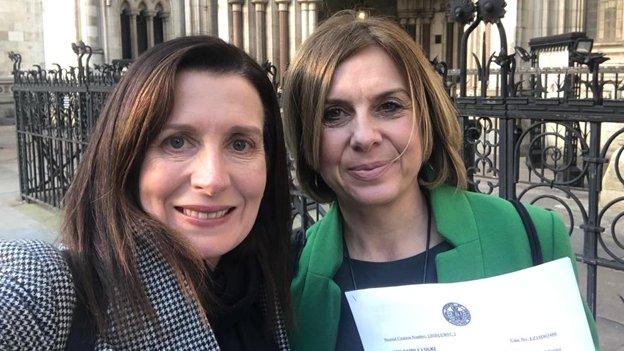 Pip Wilson and Kate Daly outside the High Court