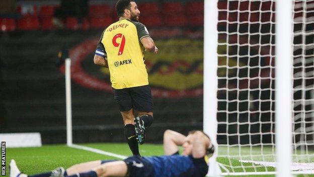 Troy Deeney scores for Watford