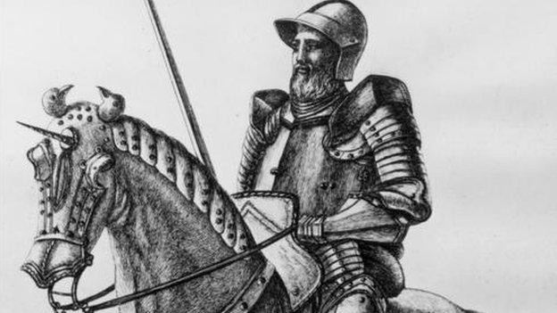 A 14th century knight in armour