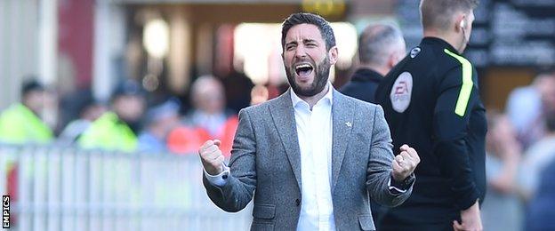 Lee Johnson celebrates