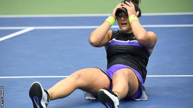 Bianca Andreescu celebrates