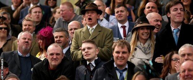 Racegoers at Aintree