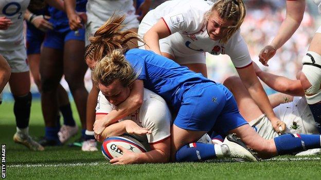 Lark Davies scored England's only points of the second half