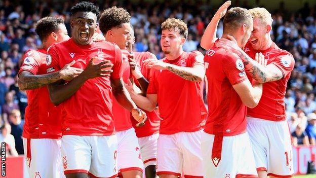 Nottingham Forest celebrate.