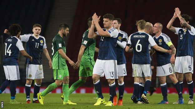 There was lots to smile about for the Scots at full time after Martin's winning goal