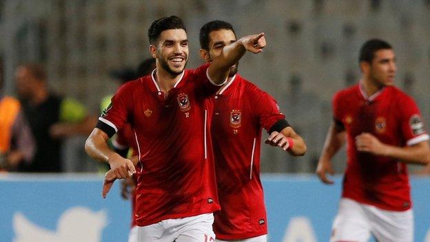 Walid Azaro scored a hat-trick as Al Ahly thumped Etoile du Sahel in Alexandria