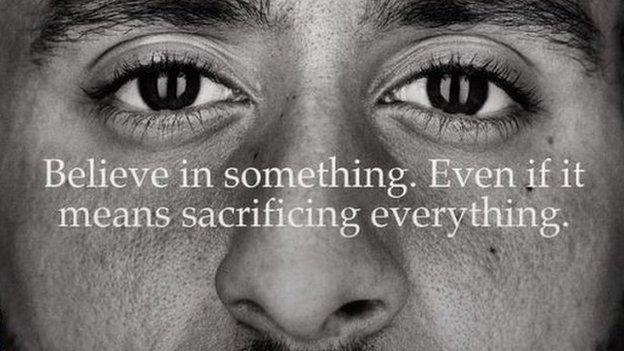 Nike advert featuring Colin Kaepernick