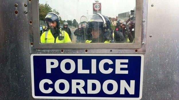 Police cordon at Nato summit