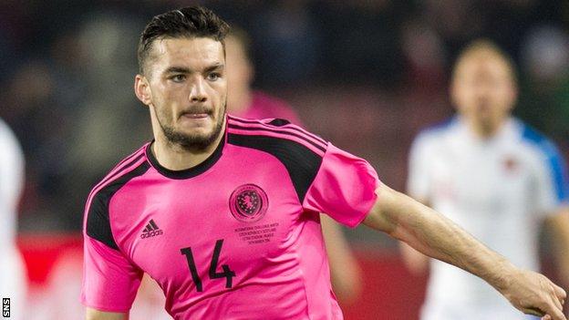 Tony Watt in action for Scotland against the Czech republic in March