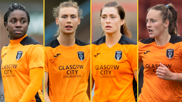 Ode Fulutudilu, Jenna Clark, Mairead Fulton and Megan Foley