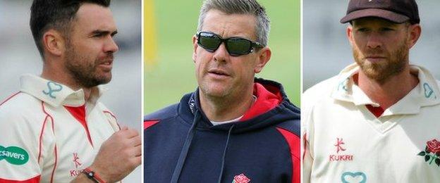 James Anderson, Ashley Giles, and Luke Procter