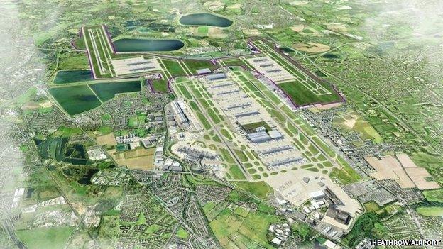 Artist's impression of Heathrow four-runway option