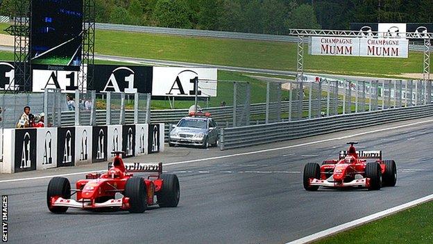 Michael Schumacher and Rubens Barrichello