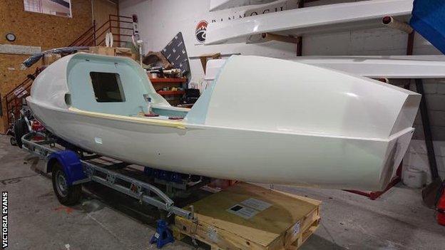 Victoria Evans' boat under construction