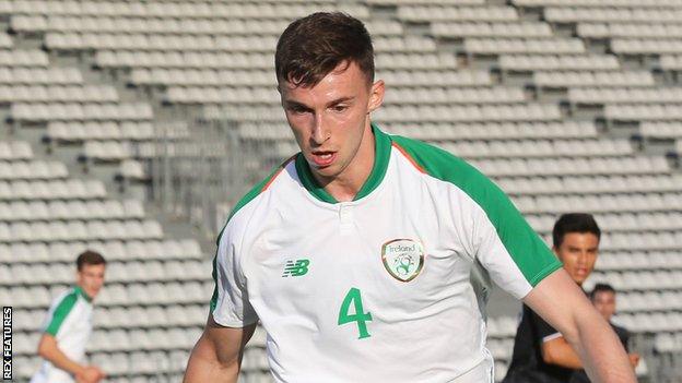 Conor Masterson in action for Republic of Ireland Under-21s