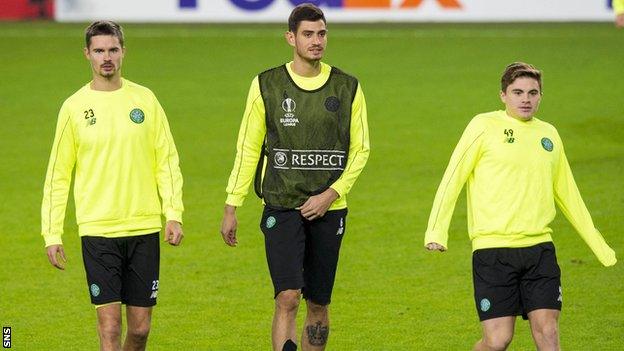 Celtic players training