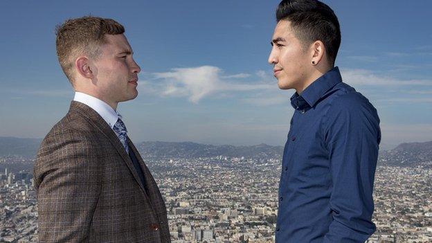 Carl Frampton and Leo Santa Cruz went face-to-face in Los Angeles last month in the build-up to Saturday's showdown