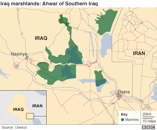 Map of Iraq marshlands