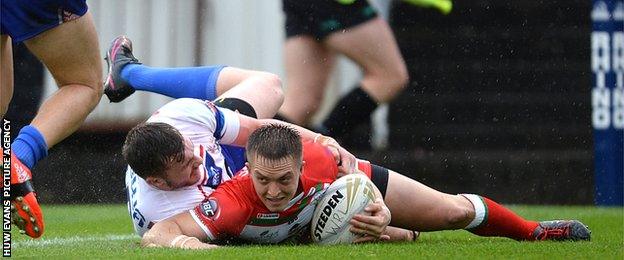 Wales rugby league action pic