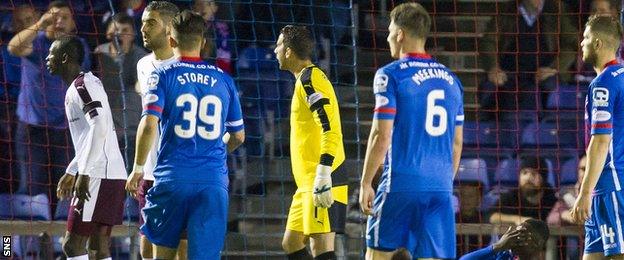 Inverness and Hearts players