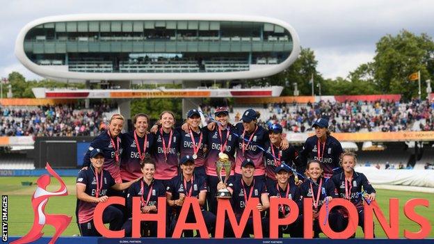 England with the Women's World Cup at Lord's in 2017