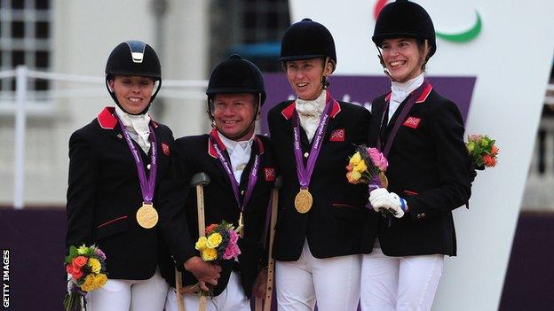 Sophie Wells, Lee Pearson, Deb Criddle & Sophie Christiansen