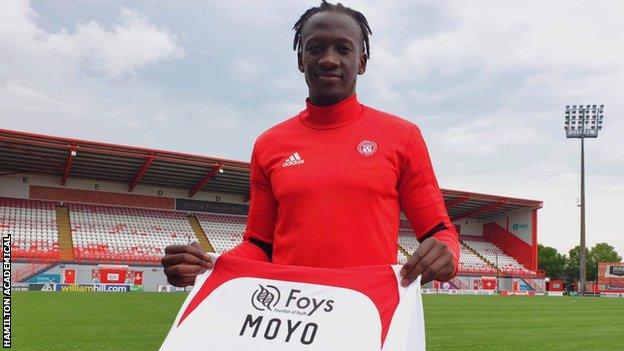 David Moyo will wear the number 20 shirt for Hamilton