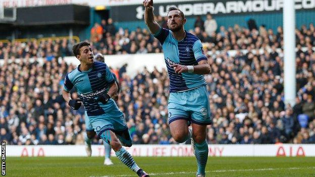 Paul Hayes celebrates goal at Spurs