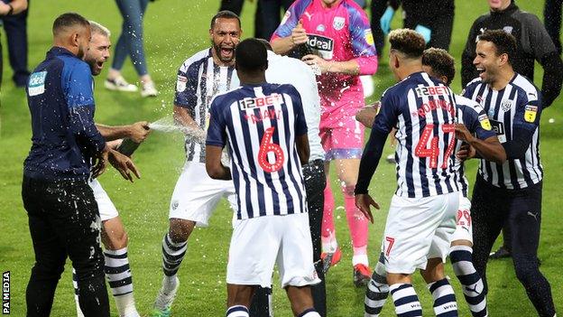 West Bromwich Albion celebrate promotion