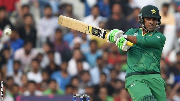 Sharjeel Khan playing for Pakistan against Australia in 2016