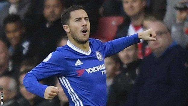 Eden Hazard scored and assisted in the same Premier League game for the first time since April 2015 against Stoke