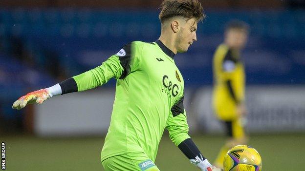 Kevin Dabrowski in action for Dumbarton