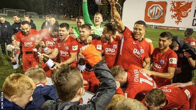 Connah's Quay players celebrate