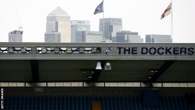 Canary Wharf overlooking The Den