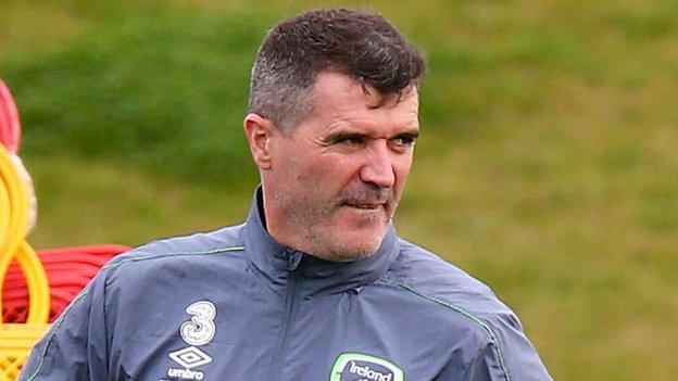 Roy Keane at Republic of Ireland training on Tuesday